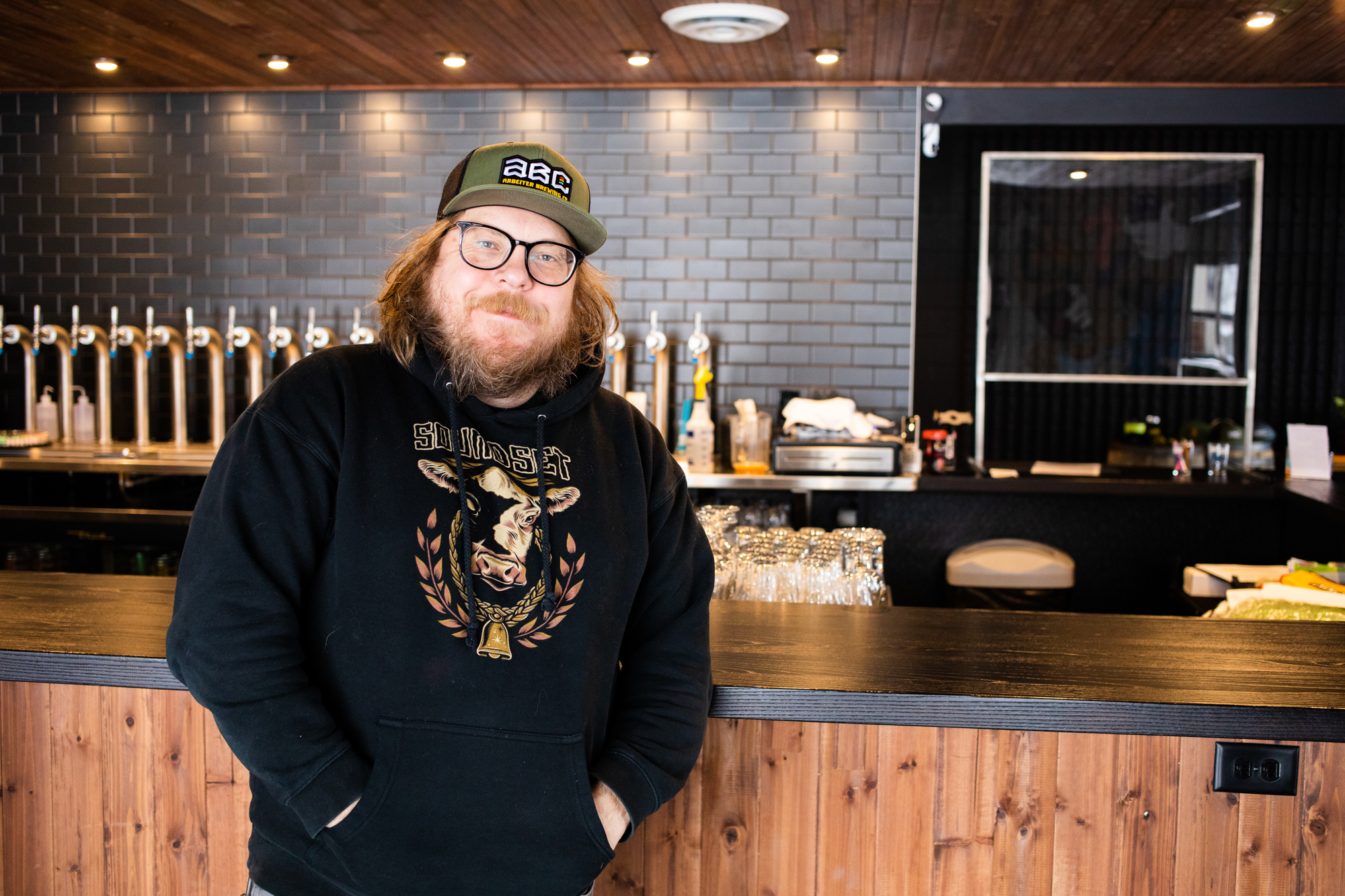 Garth Blomberg, co-owner and co-founder of Arbeiter Brewing Company in Minneapolis • Photo by Jordan Wipf