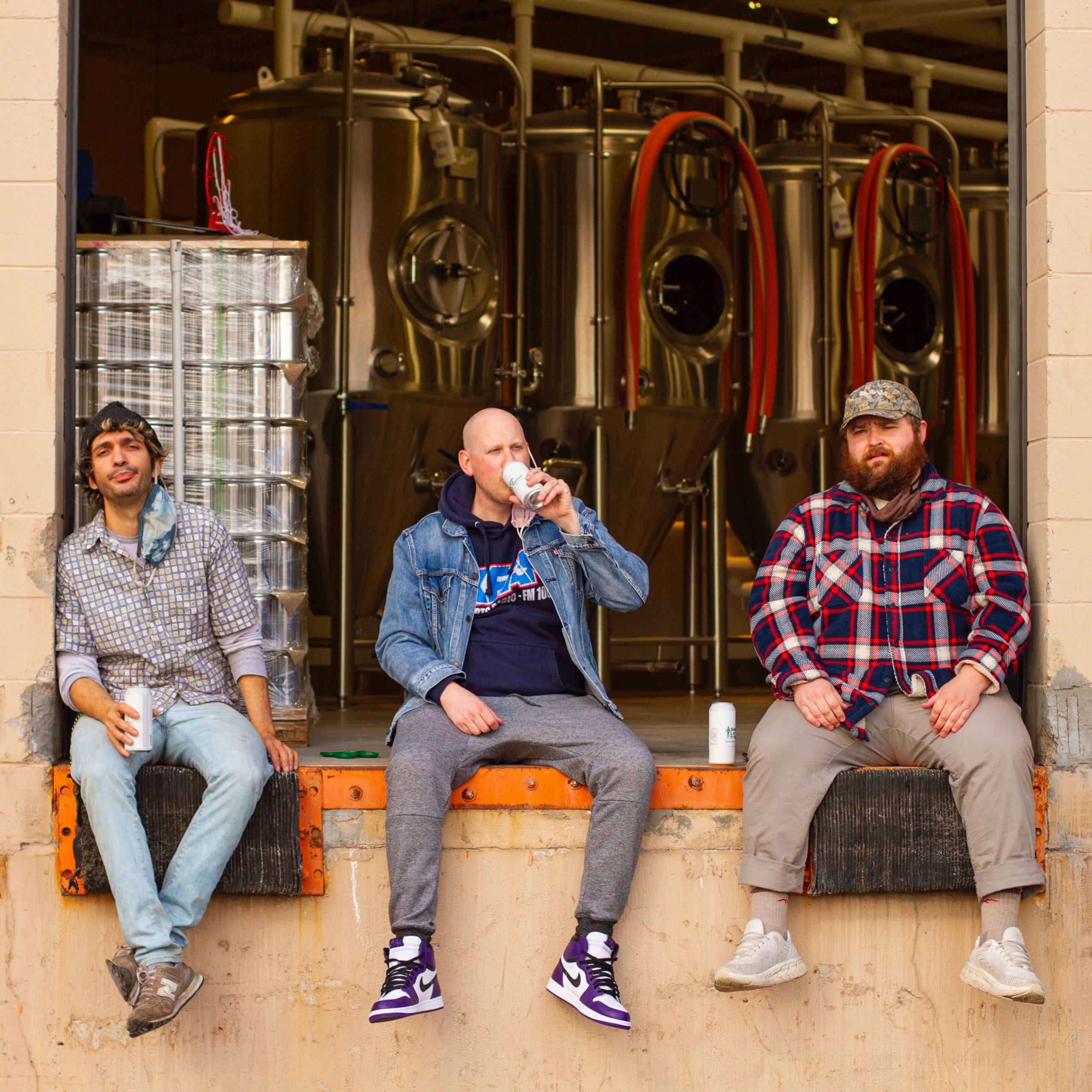 L to R: Bricksworth Beer Co.'s Chef Angelo Pennacchio, Steve Snyder, and Cooper Johnson • Photo via Bricksworth Beer Co.