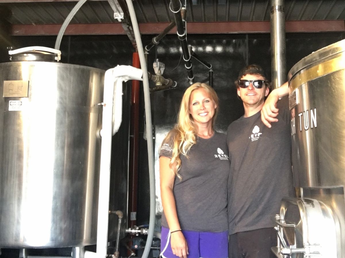 Katie and Dylon Deschene, owners of Revel Brewing in Park Rapids, Minnesota • Photo via Revel Brewing
