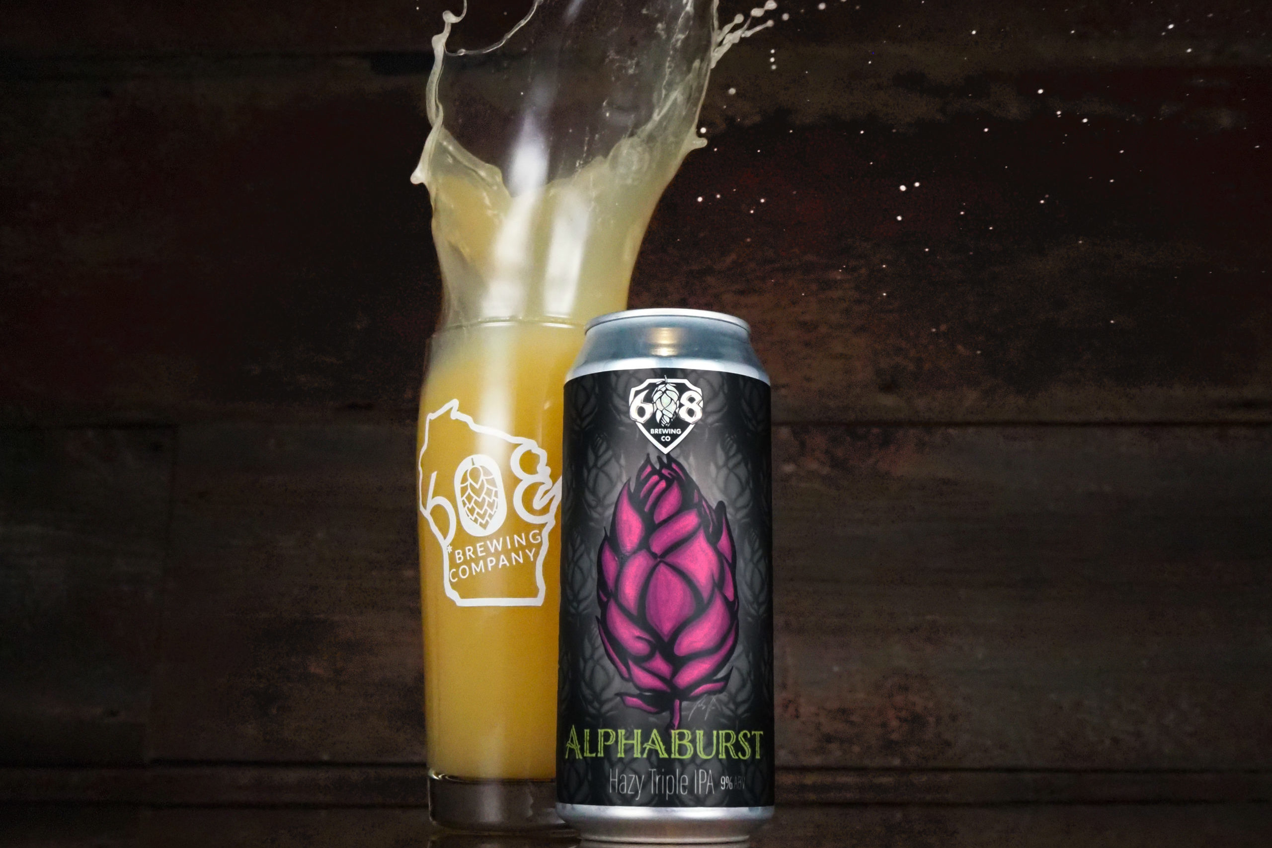 608 Brewing Alphaburst Hazy Triple IPA • Photo via 608 Brewing