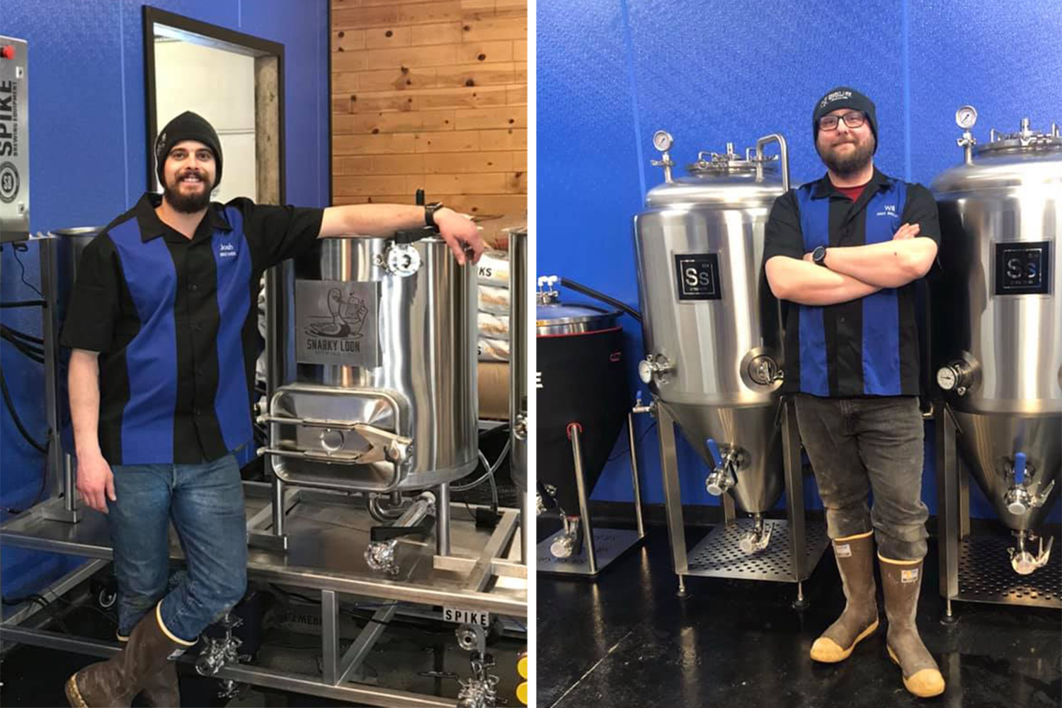 Snarky Loon head brewer Josh (left) and assistant brewer Will (right) • Photos via Snarky Loon Brewing Company's Facebook