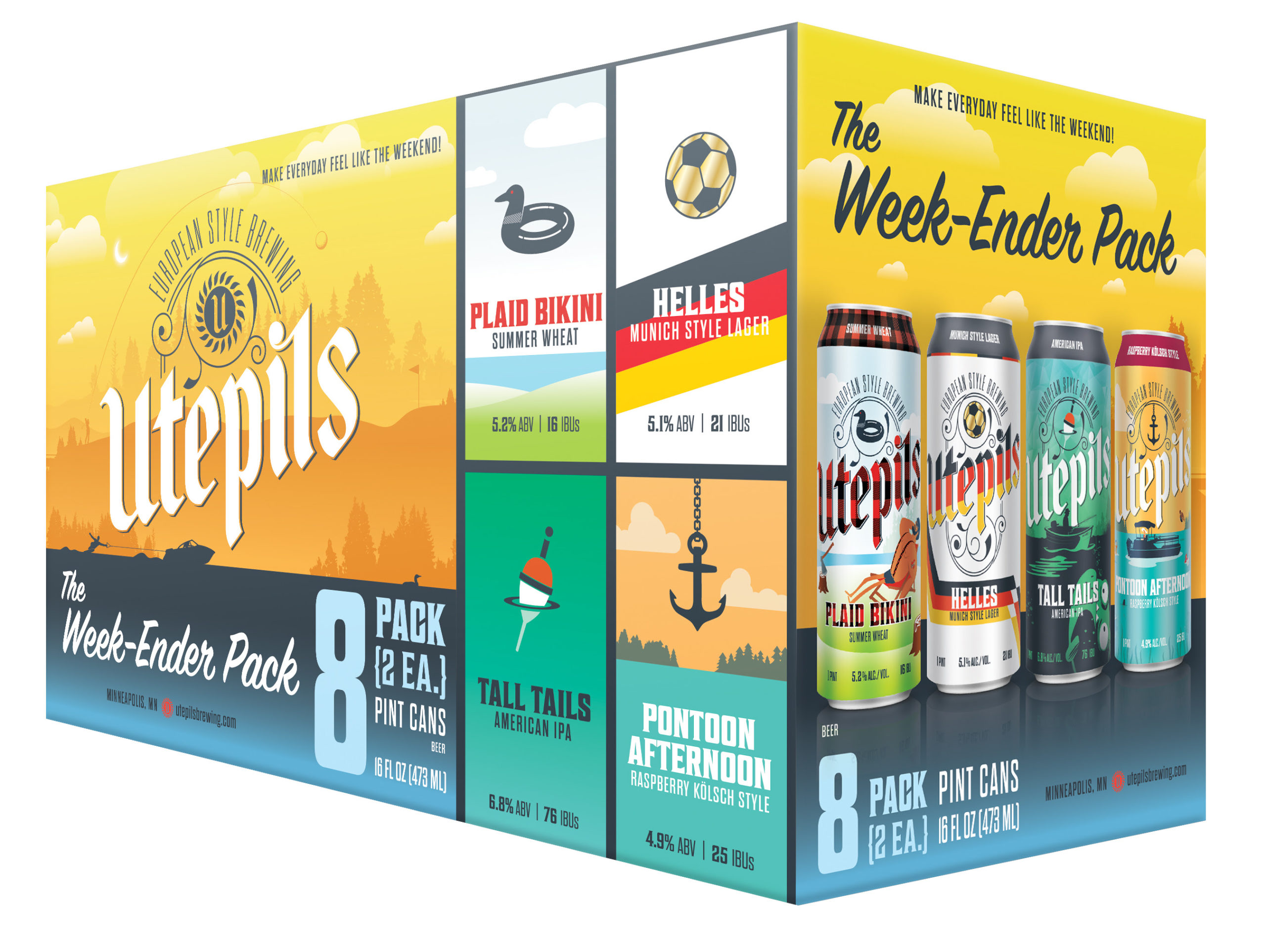 Utepils Week-Ender Mixed Pack • Graphic via Utepils Brewing