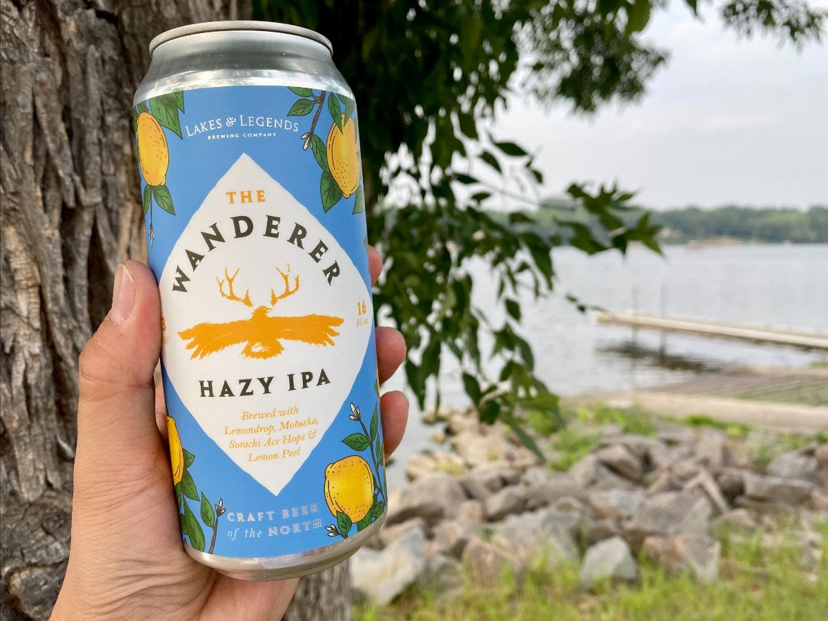Lakes & Legends The Wanderer Hazy IPA • Photo via Lakes & Legends Brewing Company